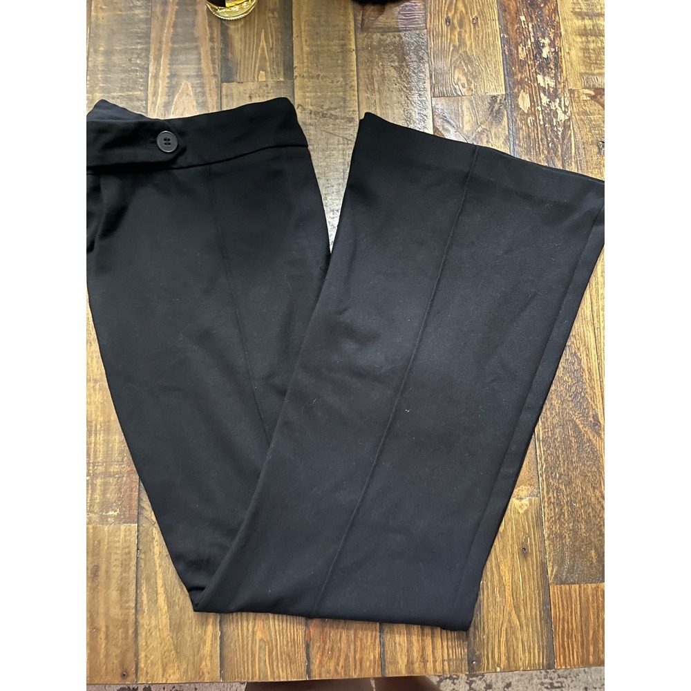 MAISON D'AMELIE Wide Leg Trousers Button Waist Womens XL Black Dress Pants Work